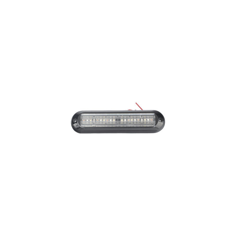 Luz Auxiliar Ultra Brillante  IP67 de 18 LEDs, Color Rojo/Azul/Ambar, con mica transparente y bisel negro